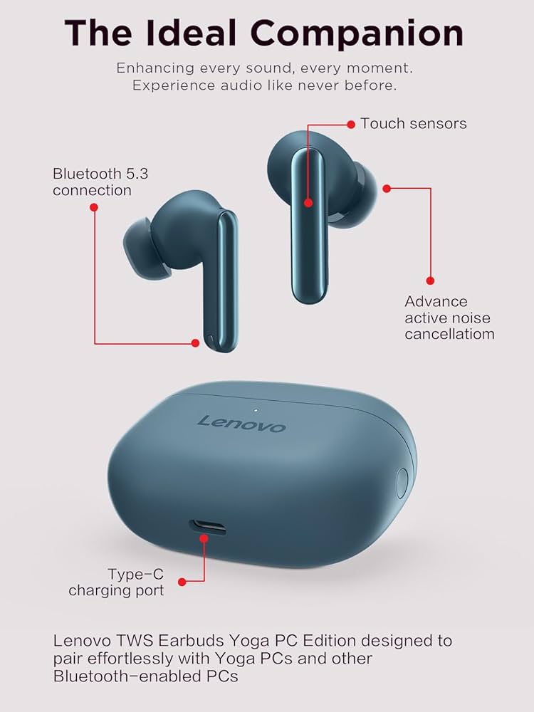 Lenovo TWS YOGA PC エディション(タイダルティール) Amazon.com: Lenovo TWS Earbuds Yoga PC Edition Tidal Teal